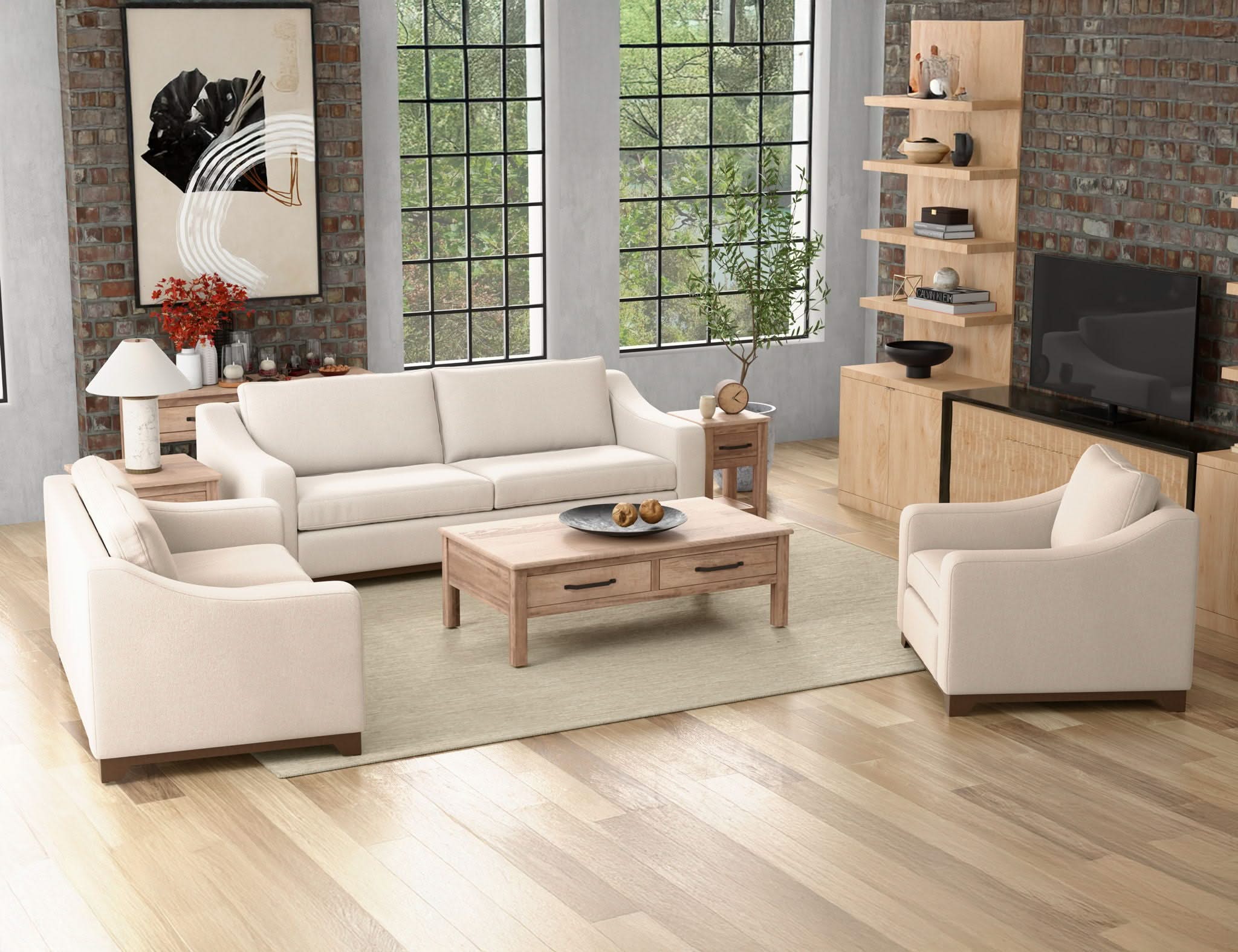 Natural Parota - Sofa - Mink Withe / Katerina Marble - Image 2