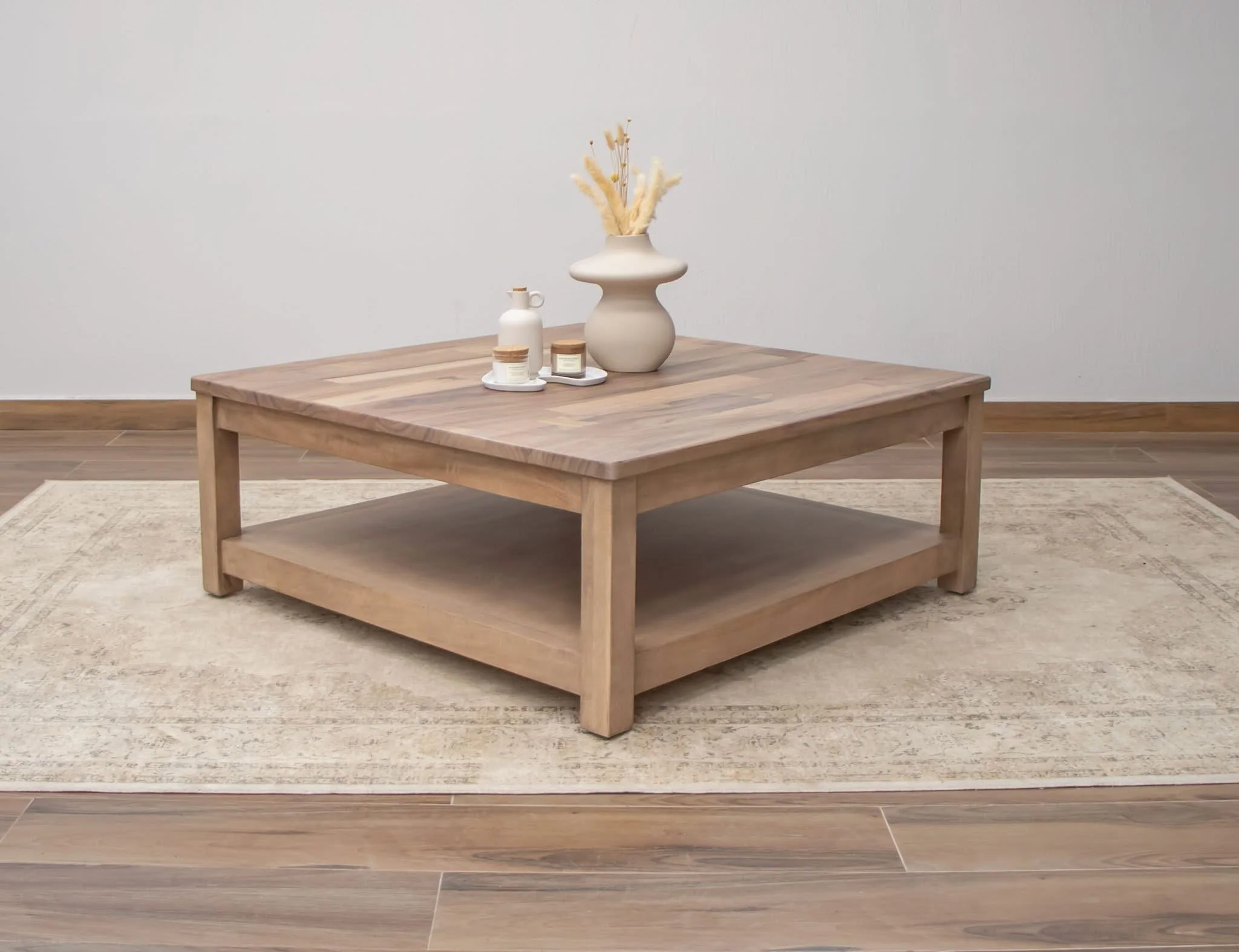 Natural Parota - Square Cocktail Table - Brown Cappuccino - Image 3