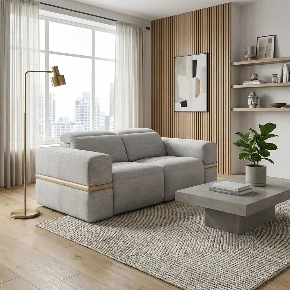Newark Grey Contemporary Power Reclining Sofa & Loveseat with Track Arms - Image 7