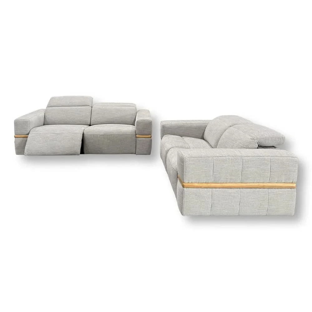 Newark Grey Contemporary Power Reclining Sofa & Loveseat with Track Arms - Image 3