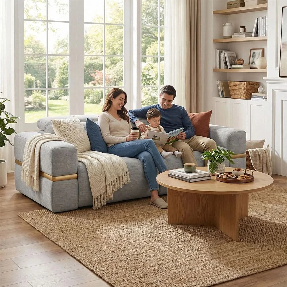Newark Grey Contemporary Power Reclining Sofa & Loveseat with Track Arms - Image 4