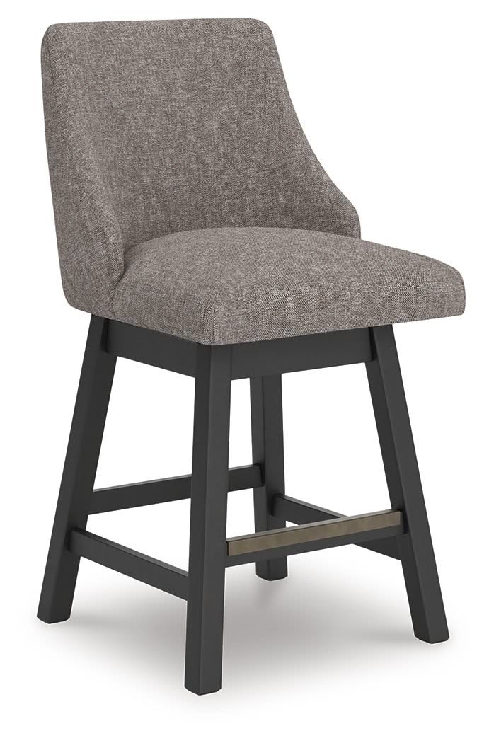 Neymorton - Upholstered Swivel Barstool (Set of 2) - Dark Grayish Brown - Image 3