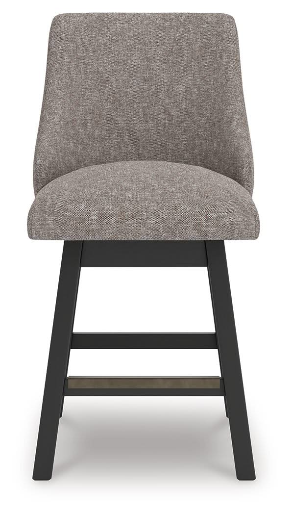 Neymorton - Upholstered Swivel Barstool (Set of 2) - Dark Grayish Brown - Image 4
