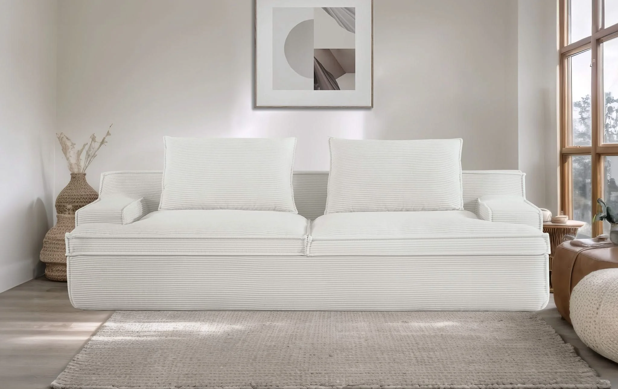 Nimbus - Oversized Full Foam 4 Seater Couch For Living Room Upholstered In Soft, Wide Armrests - Image 11