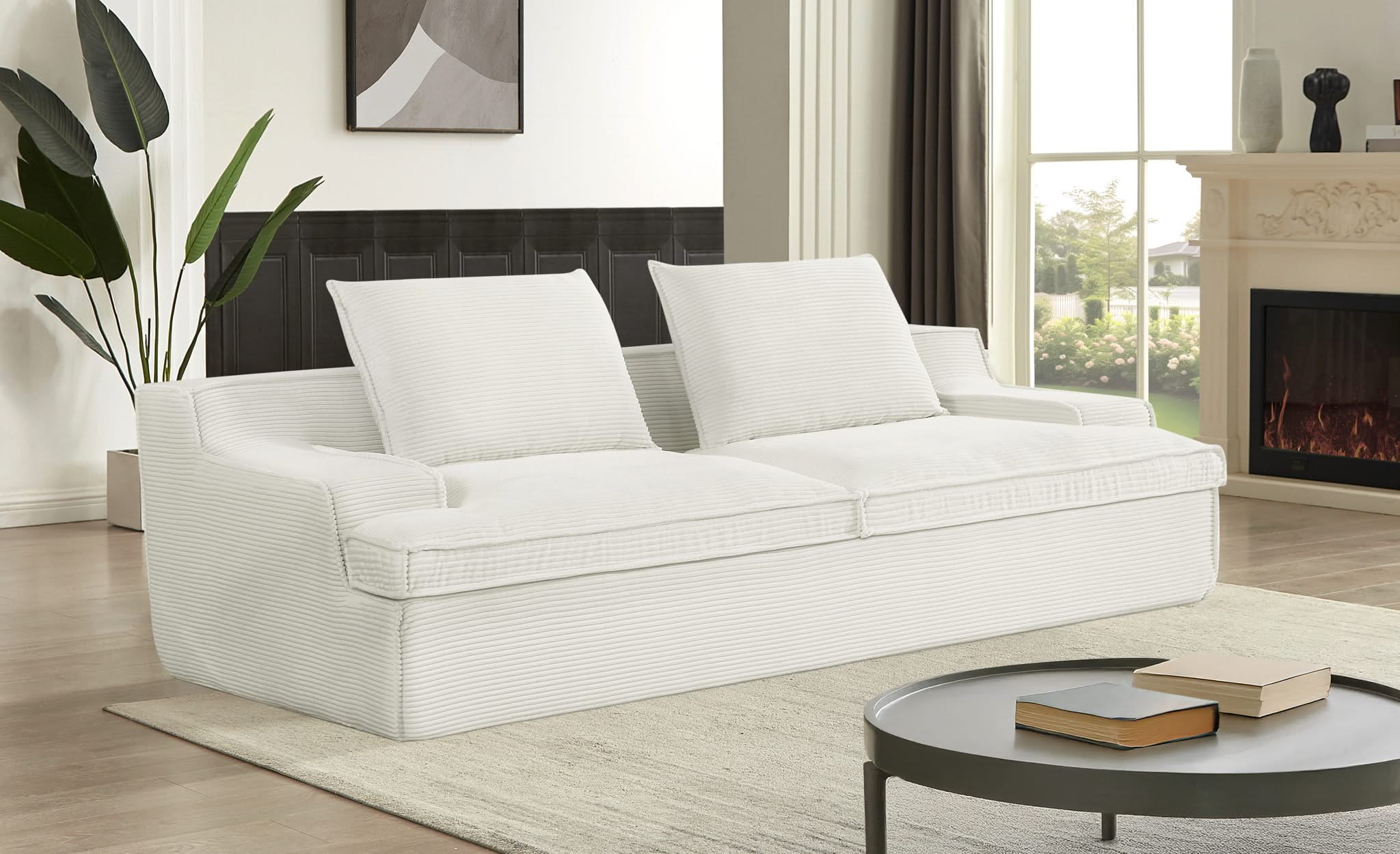 Nimbus - Oversized Full Foam 4 Seater Couch For Living Room Upholstered In Soft, Wide Armrests - Image 2