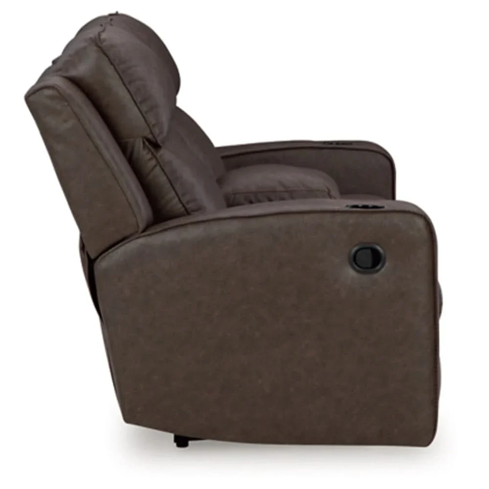 Noah Brown Contemporary Manual Reclining Living Room Set with Cup Holders and USB Charging - Image 13