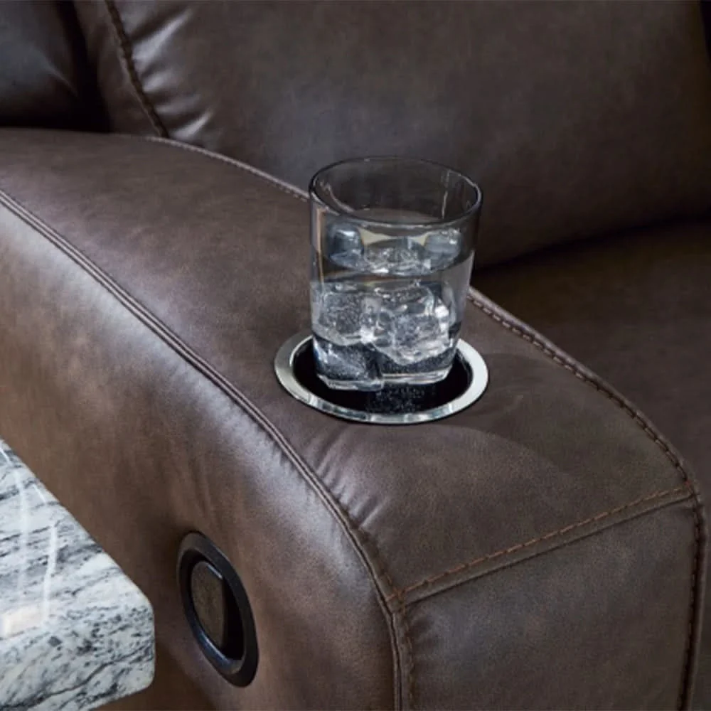 Noah Brown Contemporary Manual Reclining Living Room Set with Cup Holders and USB Charging - Image 16
