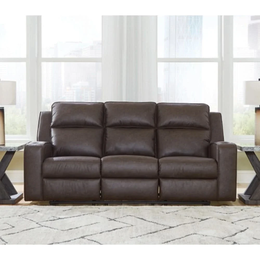 Noah Brown Contemporary Manual Reclining Living Room Set with Cup Holders and USB Charging - Image 3