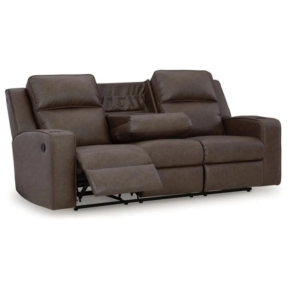 Noah Brown Contemporary Manual Reclining Living Room Set with Cup Holders and USB Charging - Image 5