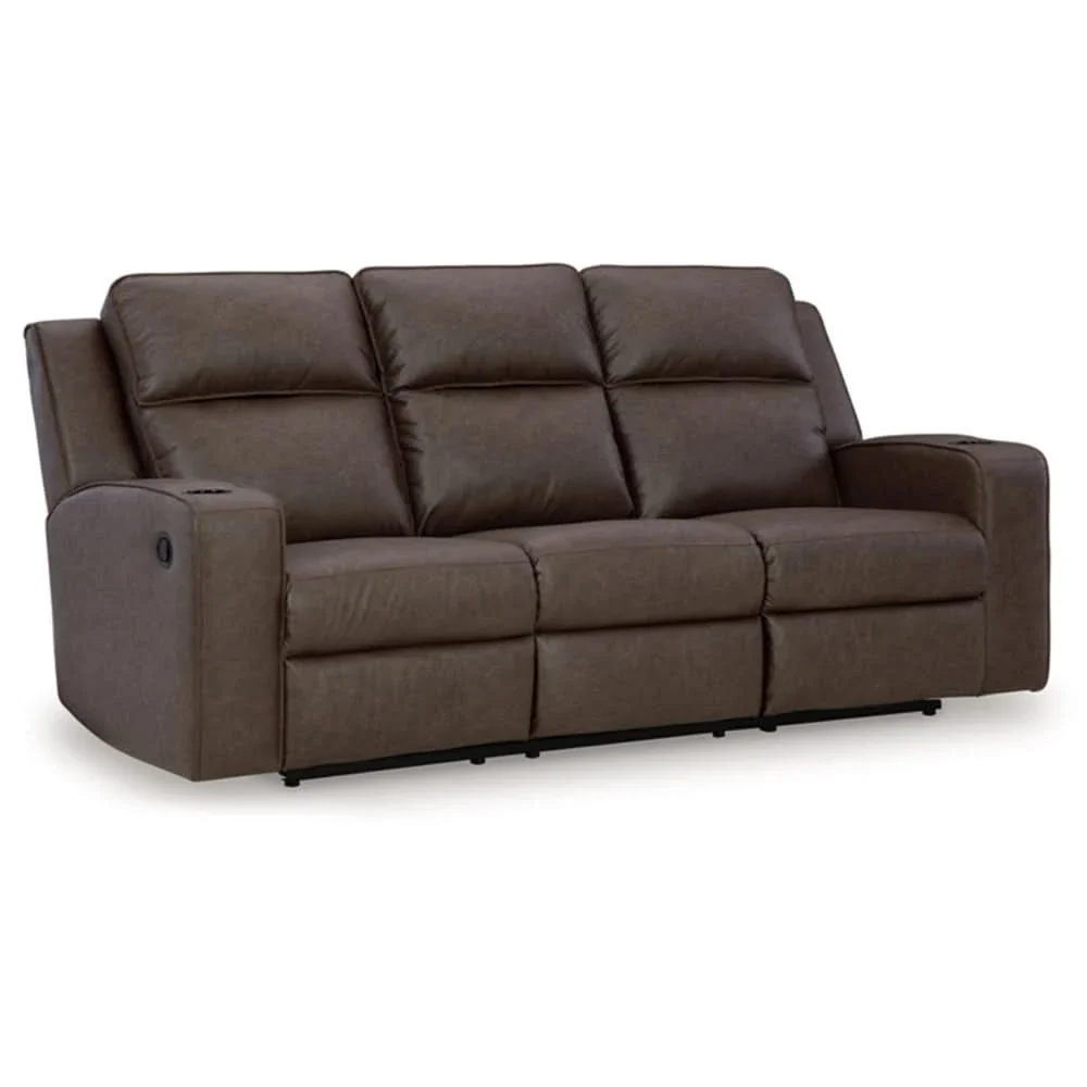 Noah Brown Contemporary Manual Reclining Living Room Set with Cup Holders and USB Charging - Image 9