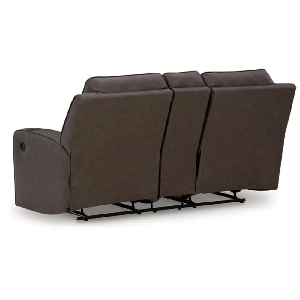 Noah Brown Contemporary Manual Reclining Loveseat with Center Console and Cup Holders - Image 6