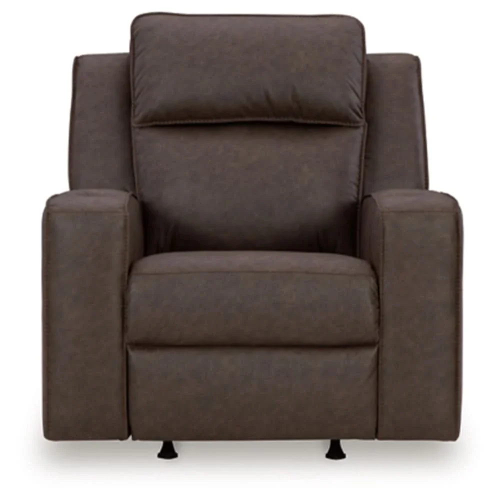 Noah Brown Contemporary Rocker Recliner with Cup Holders and Manual Motion - Image 4
