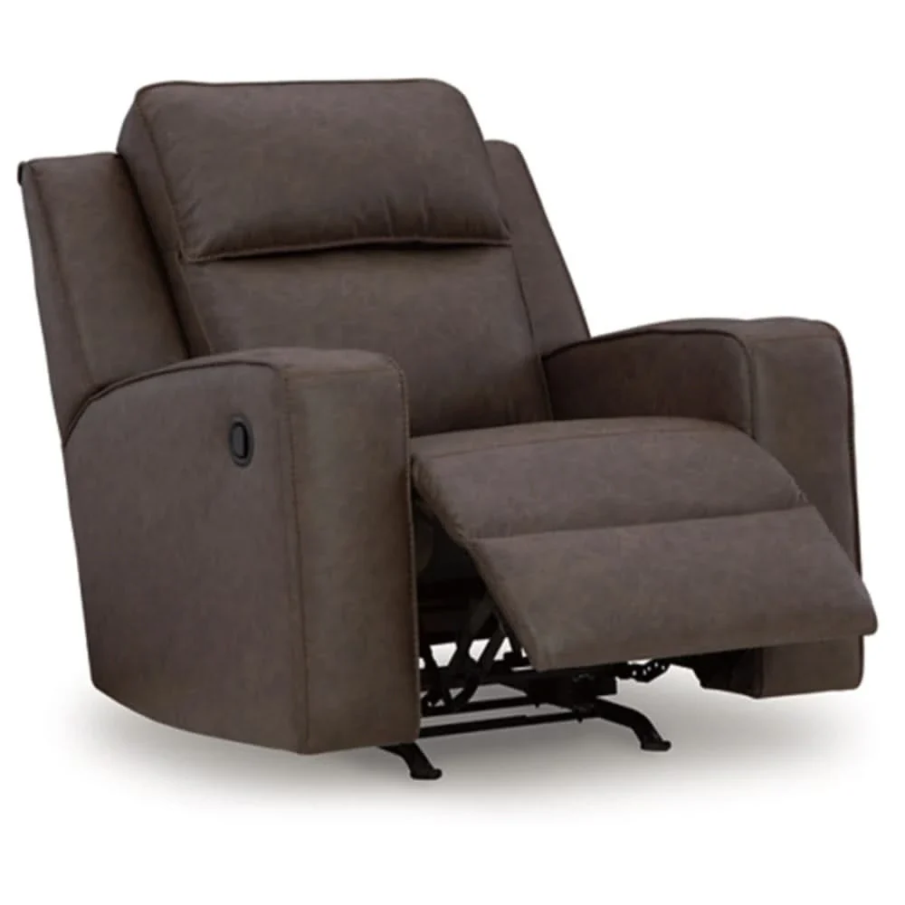 Noah Brown Contemporary Rocker Recliner with Cup Holders and Manual Motion - Image 6