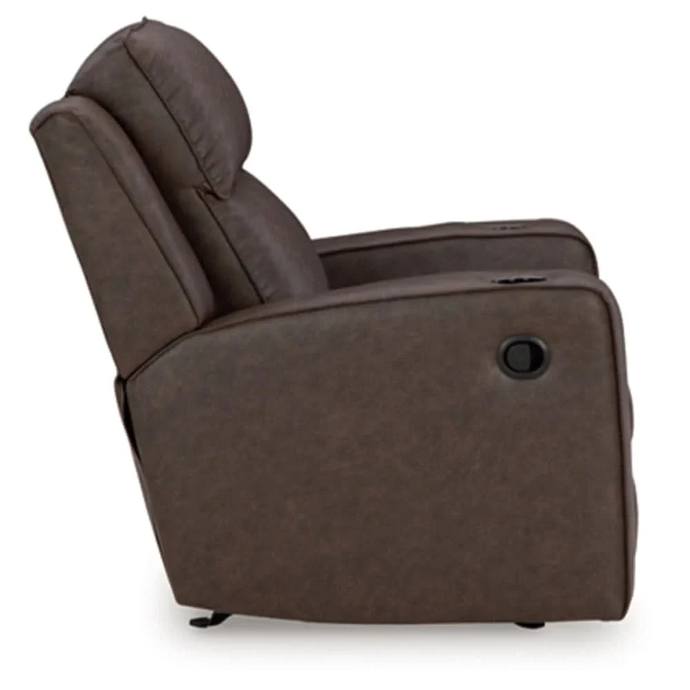 Noah Brown Contemporary Rocker Recliner with Cup Holders and Manual Motion - Image 7