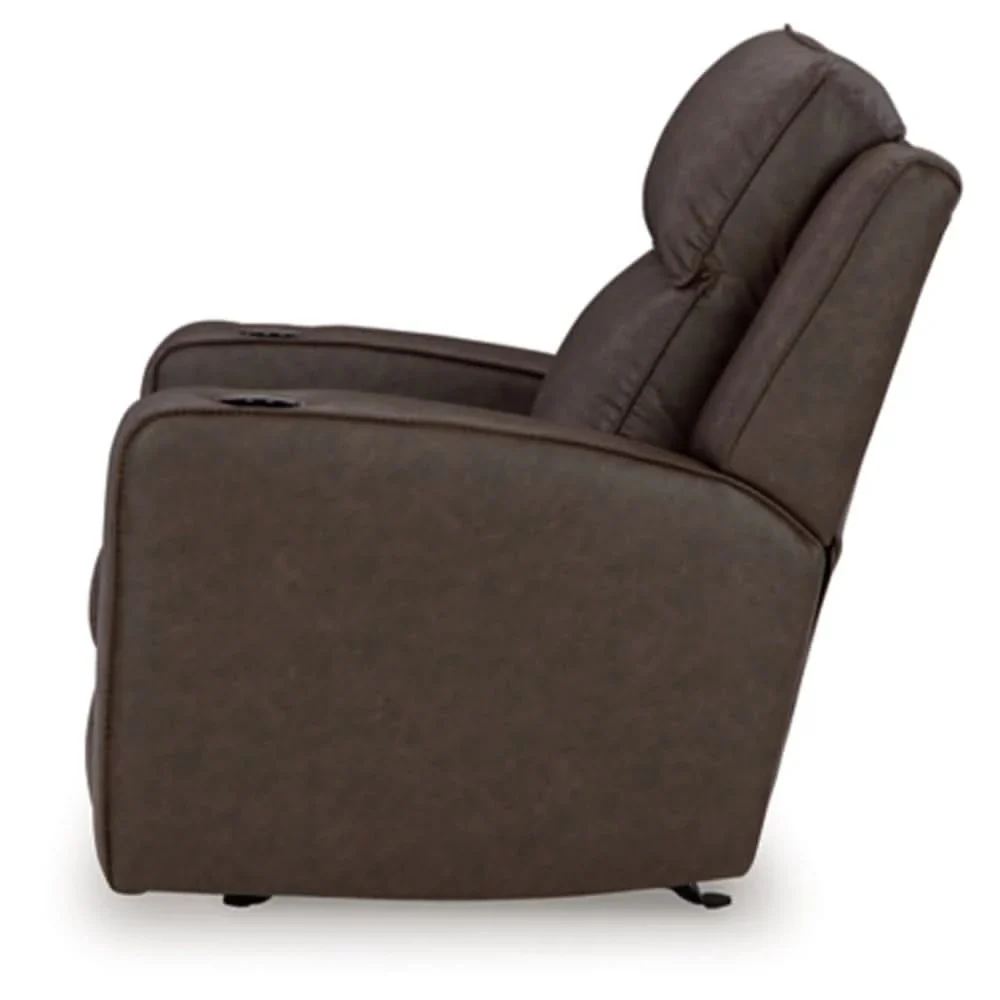 Noah Brown Contemporary Rocker Recliner with Cup Holders and Manual Motion - Image 8