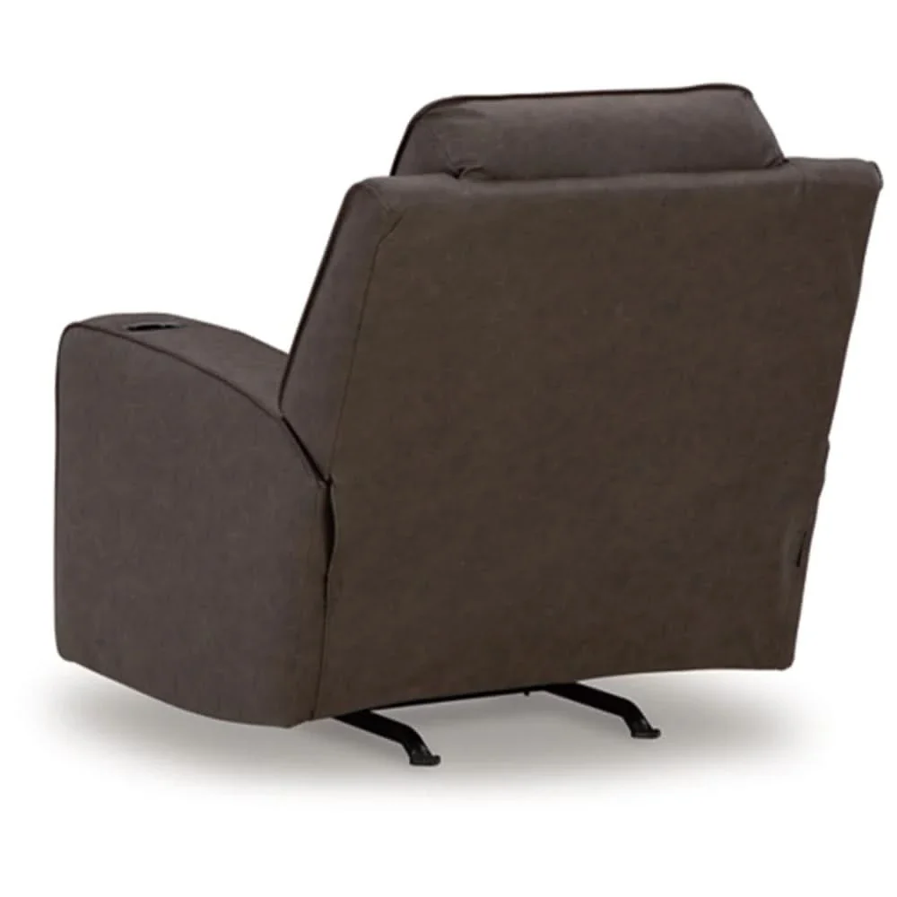Noah Brown Contemporary Rocker Recliner with Cup Holders and Manual Motion - Image 9