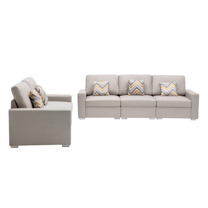 Nolan - Fabric Sofa And Loveseat Living Room With Pillows And Interchangeable Legs - Image 2