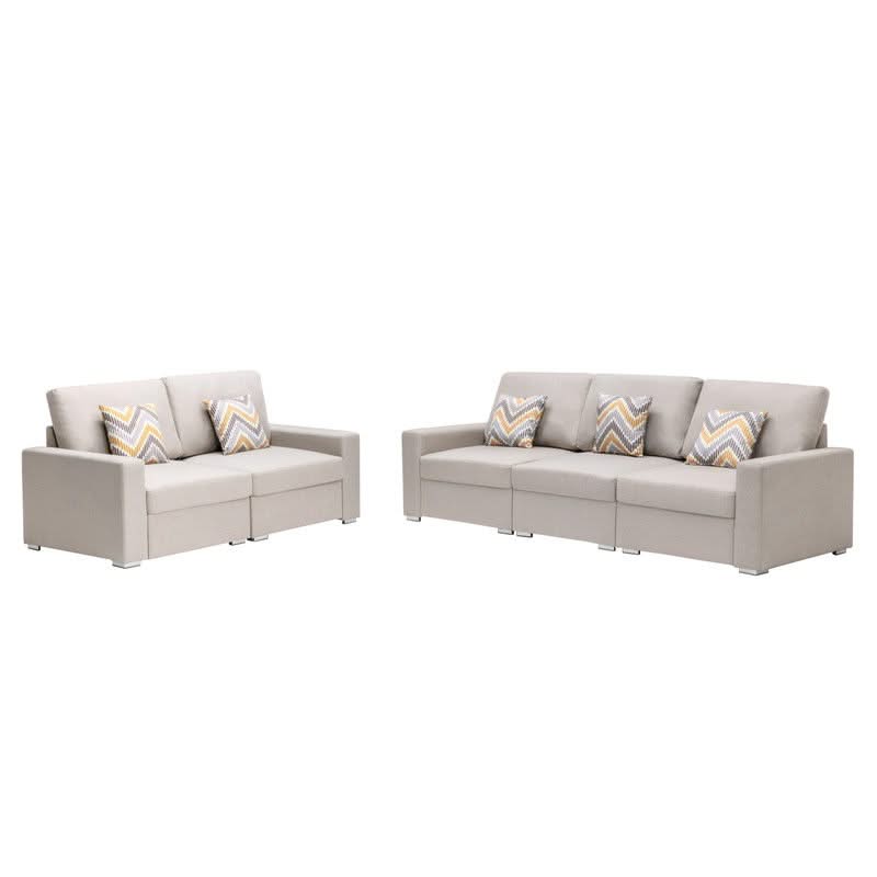 Nolan - Fabric Sofa And Loveseat Living Room With Pillows And Interchangeable Legs - Image 3