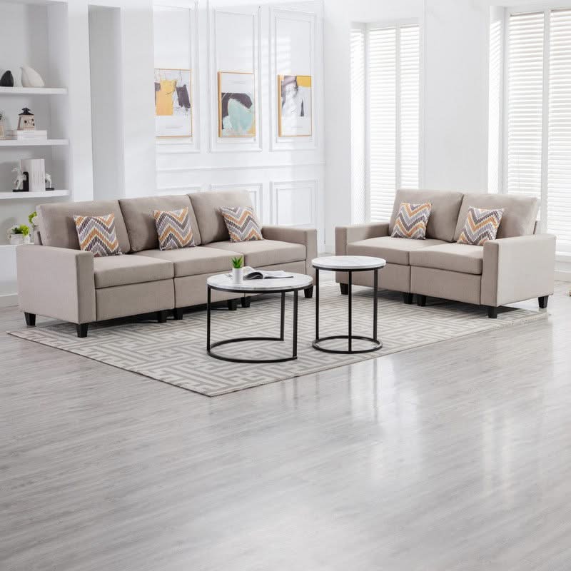 Nolan - Fabric Sofa And Loveseat Living Room With Pillows And Interchangeable Legs - Image 4