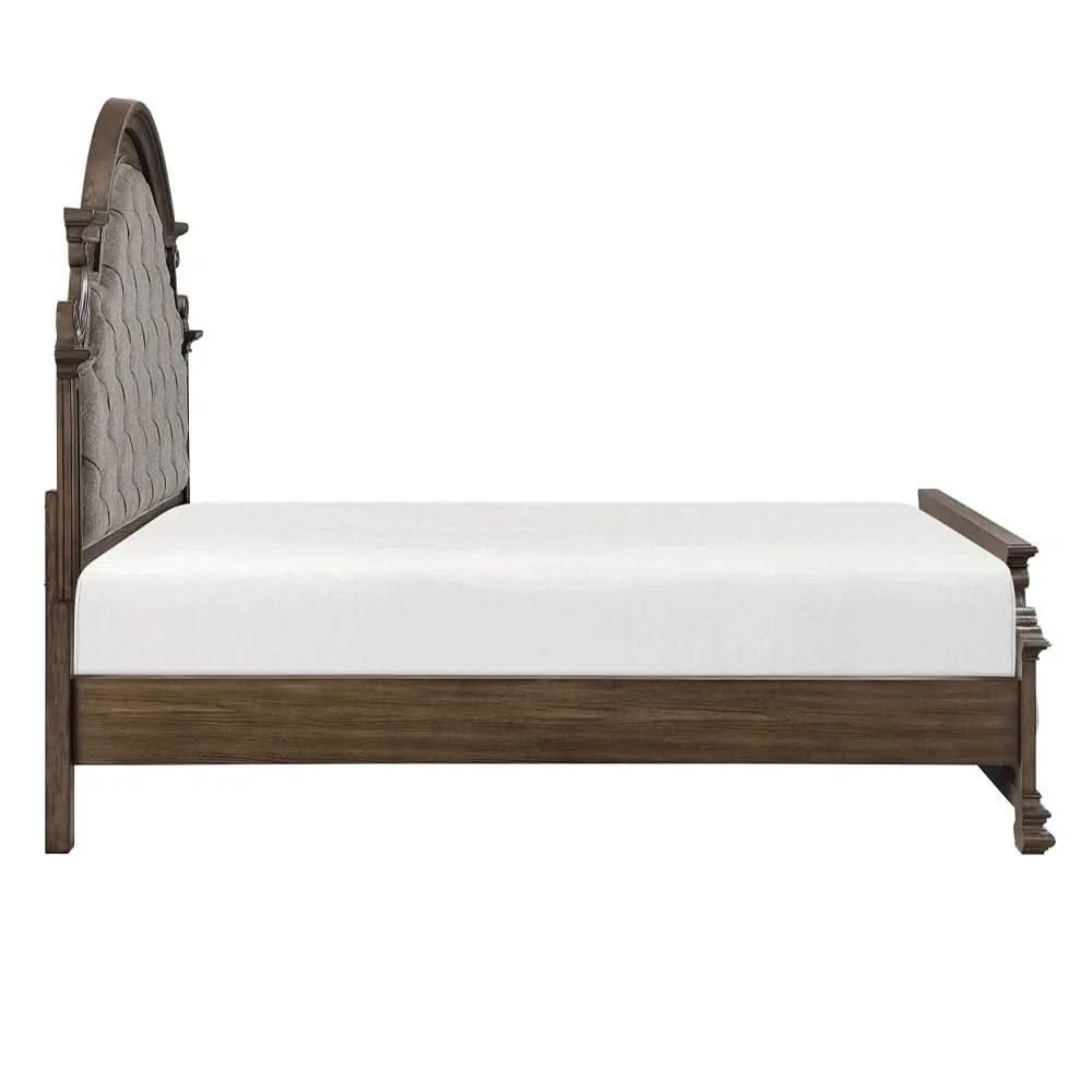 Oakland Traditional 5PC Bedroom Set with Tufted Mansion Headboard and Ornate Details - Image 8