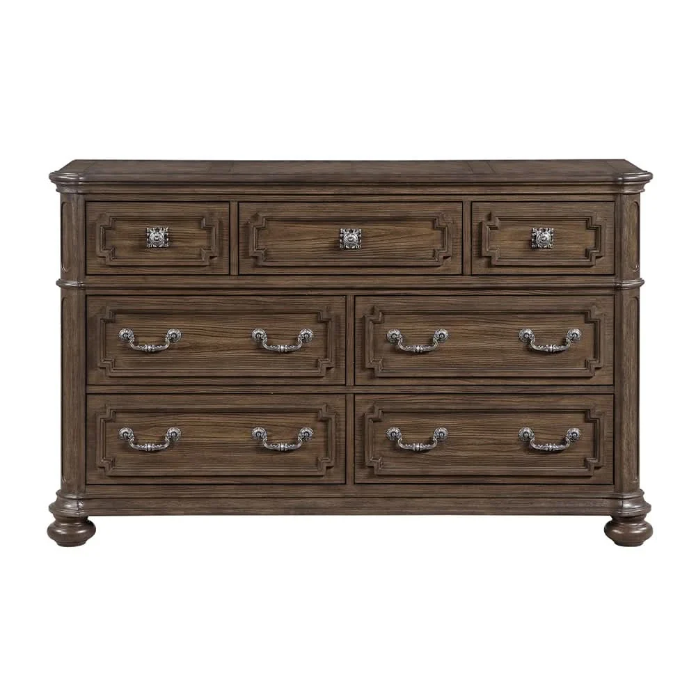 Oakland Traditional 5PC Bedroom Set with Tufted Mansion Headboard and Ornate Details - Image 11