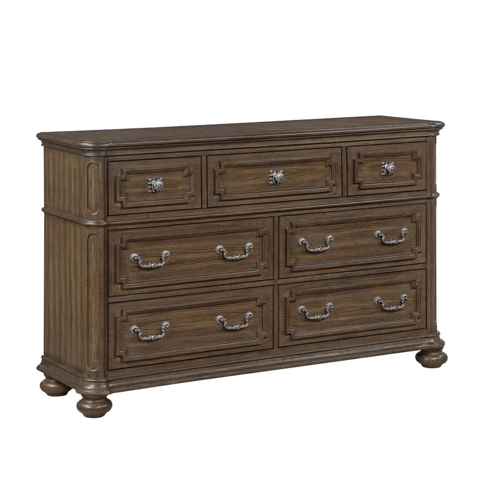 Oakland Traditional 5PC Bedroom Set with Tufted Mansion Headboard and Ornate Details - Image 13