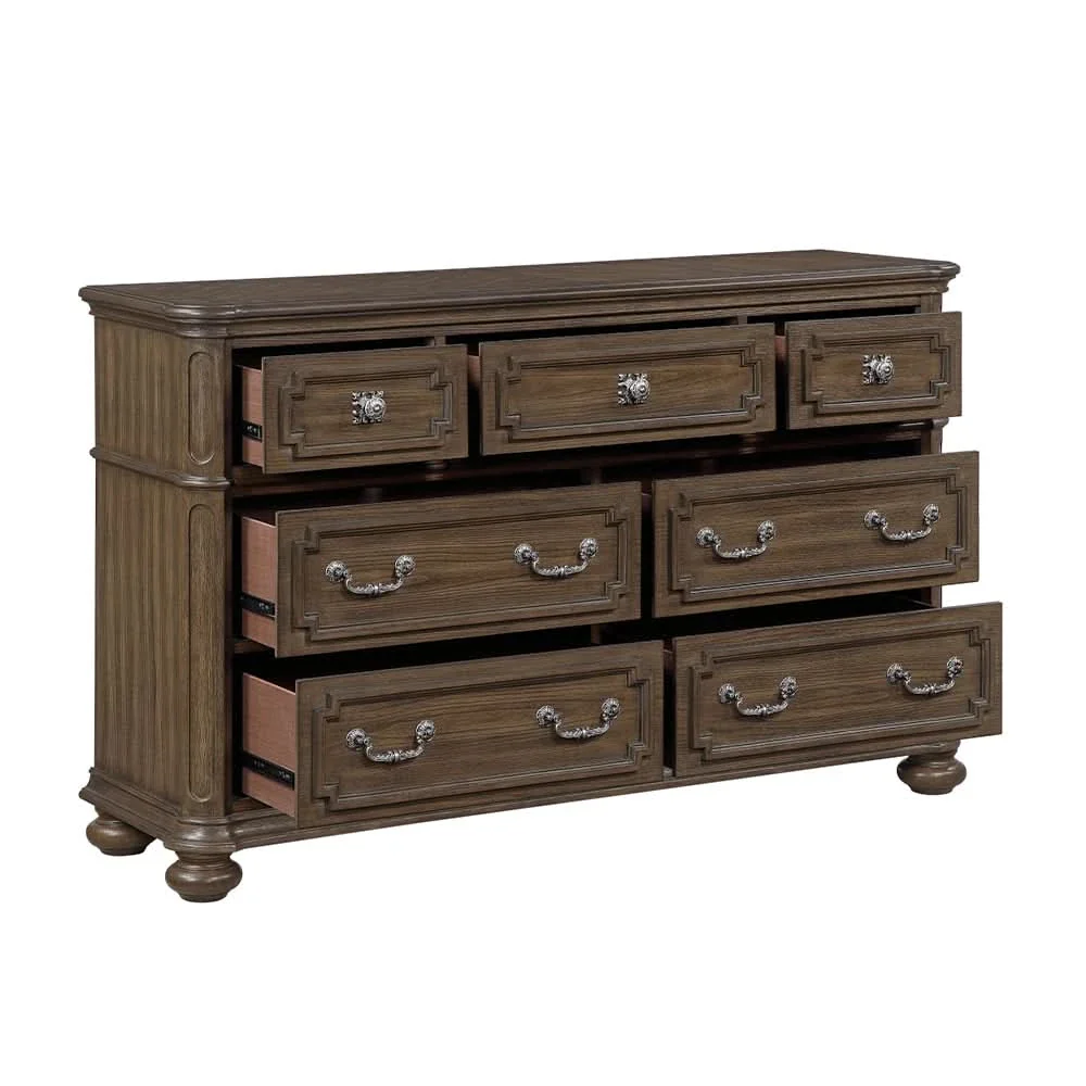 Oakland Traditional 5PC Bedroom Set with Tufted Mansion Headboard and Ornate Details - Image 12