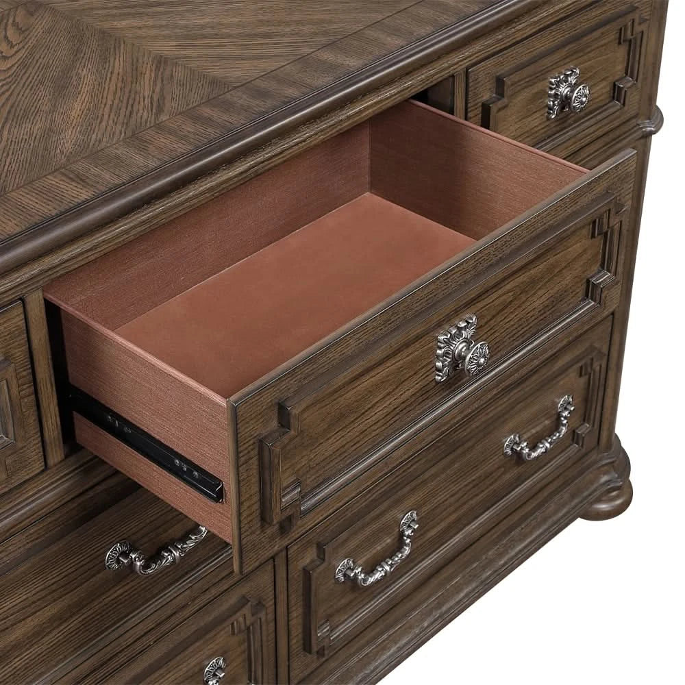 Oakland Traditional Lift Top Chest with Ornate Carvings and Storage Drawers - Image 5