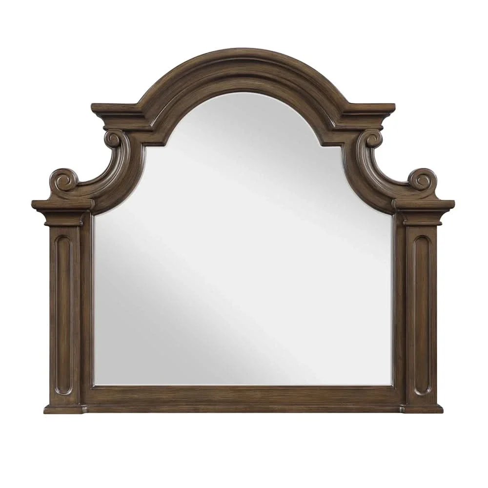 Oakland Traditional Mirror with Arched Frame and Ornate Carved Detailing - Image 2