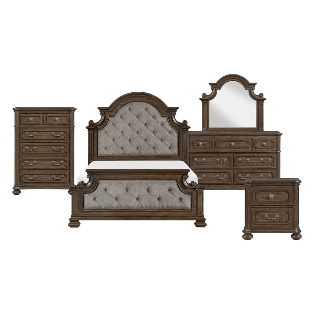 Oakland Traditional Mirror with Arched Frame and Ornate Carved Detailing - Image 3