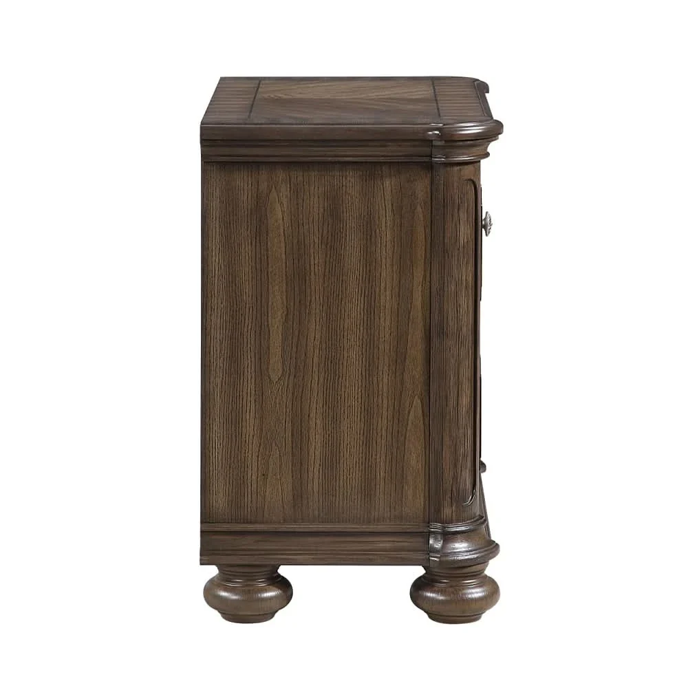 Oakland Traditional Nightstand with Ornate Carvings and Storage Drawers - Image 4