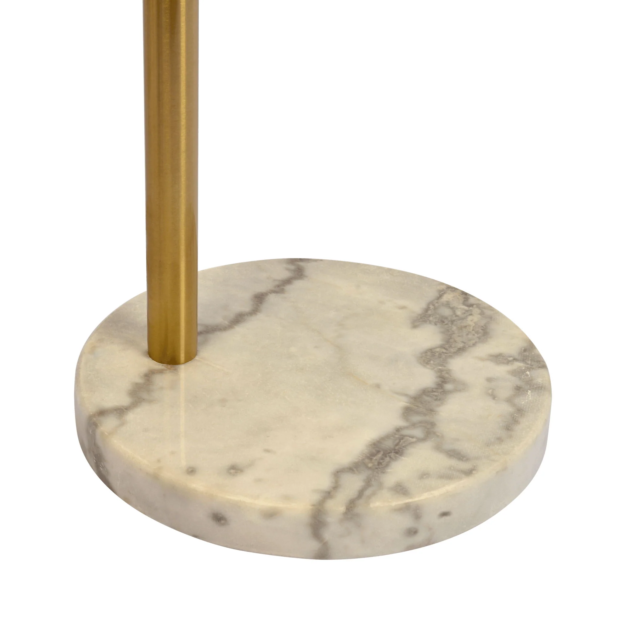 Oasis - Long Arm Gold Adjustable Floor Lamp With Round Marble Base - Gold / White Marble - Image 2