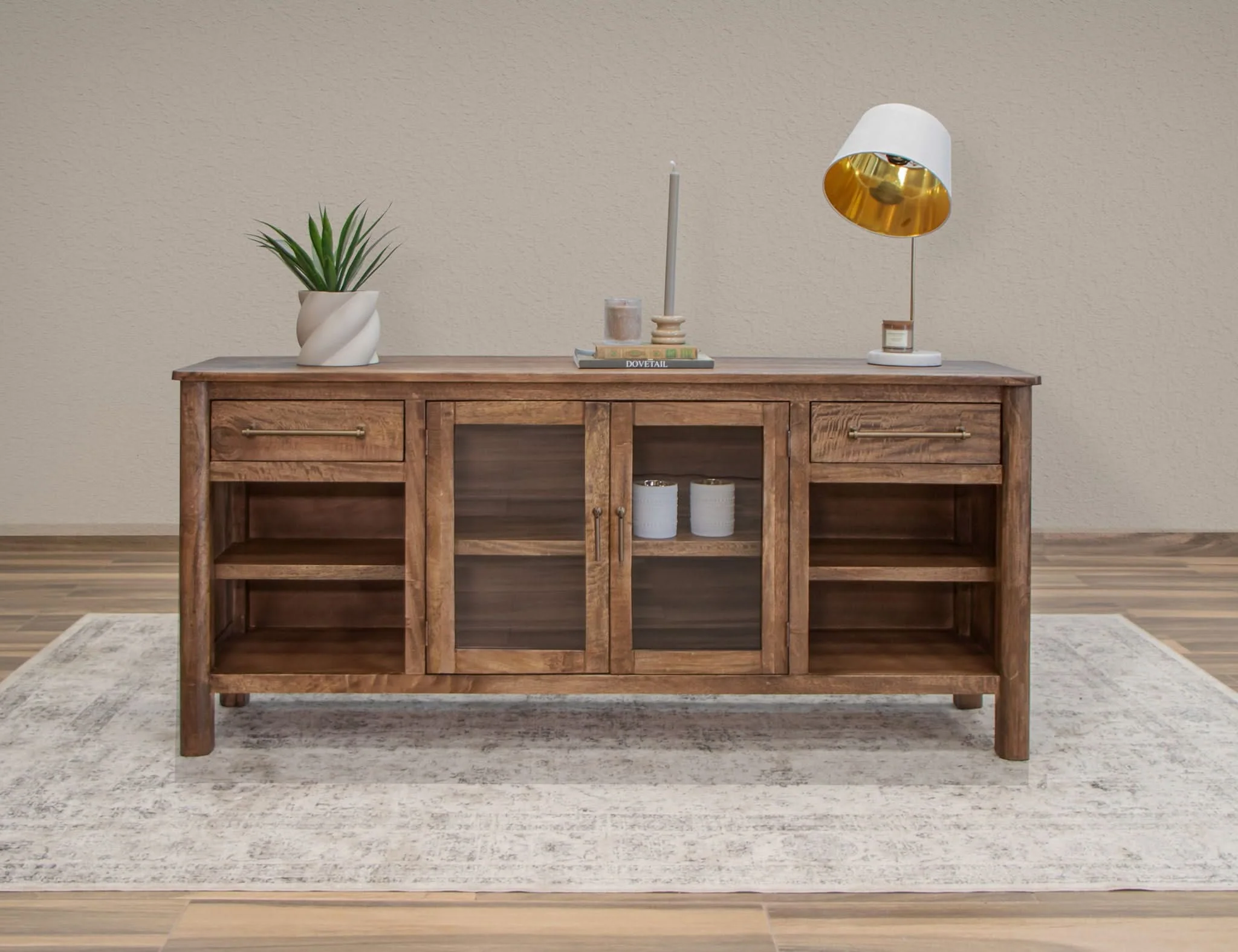 Olimpia - TV Stand With 2 Drawers & 2 Doors - Towny Brown - Image 3
