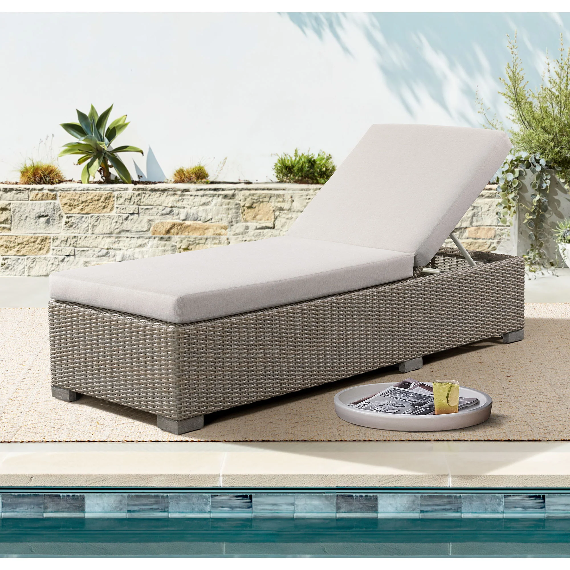 Ollie - Chaise Lounge - Tan And Olefin White Cream - Image 3