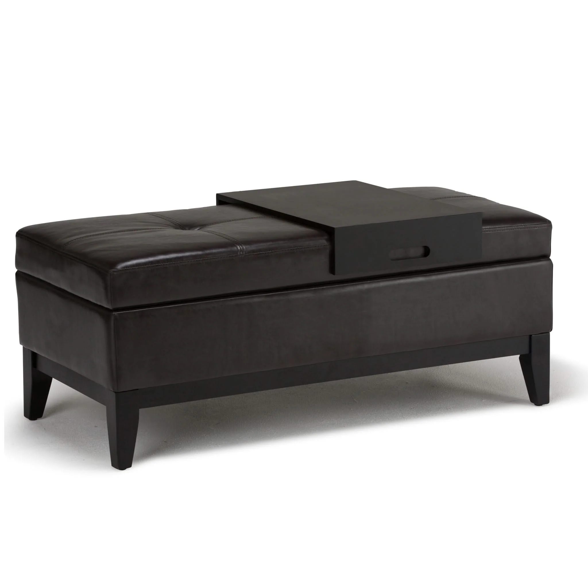 Oregon - Contemporary Storage Ottoman Bench With Tray - Image 2