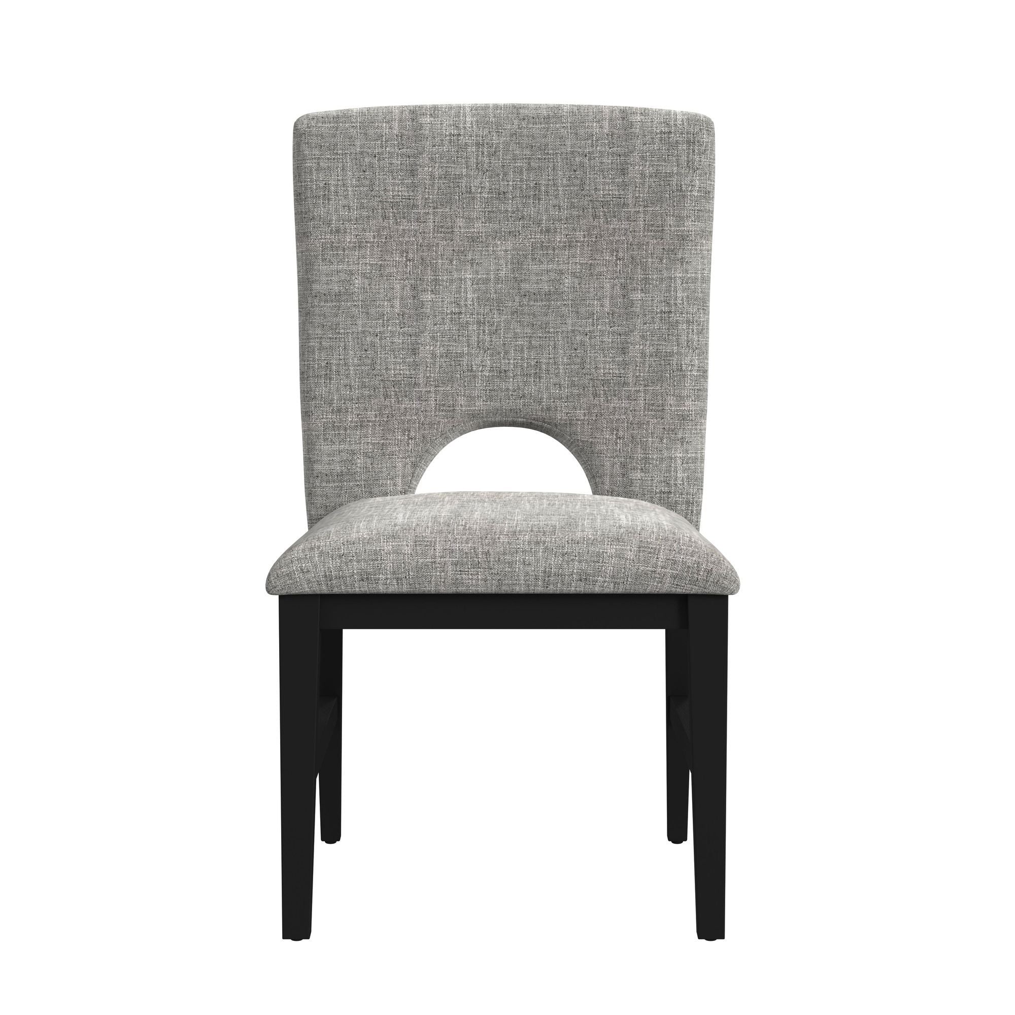 Oregon - Fabric Dining Side Chair (Set of 2) - Gray / Black - Image 3