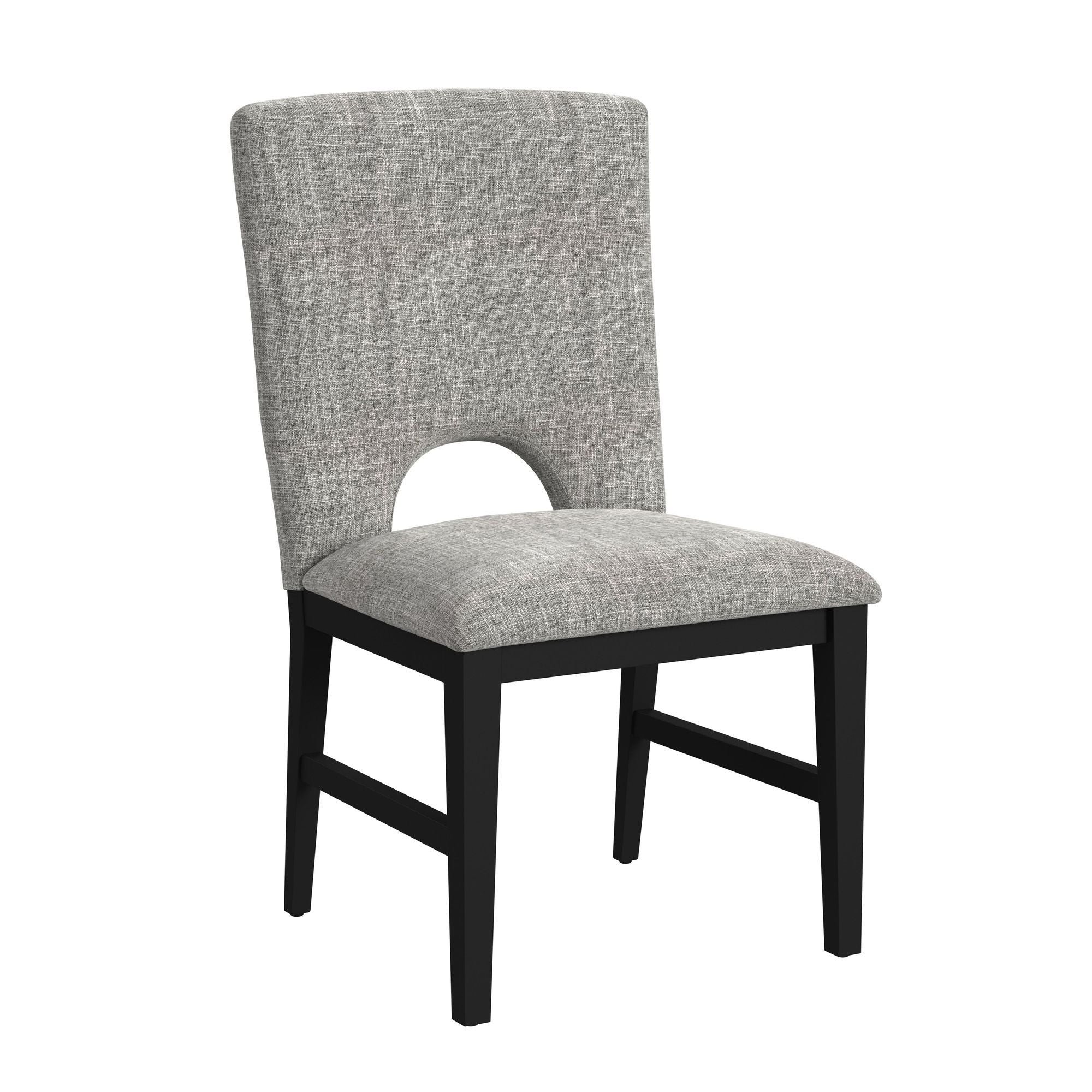 Oregon - Fabric Dining Side Chair (Set of 2) - Gray / Black - Image 4