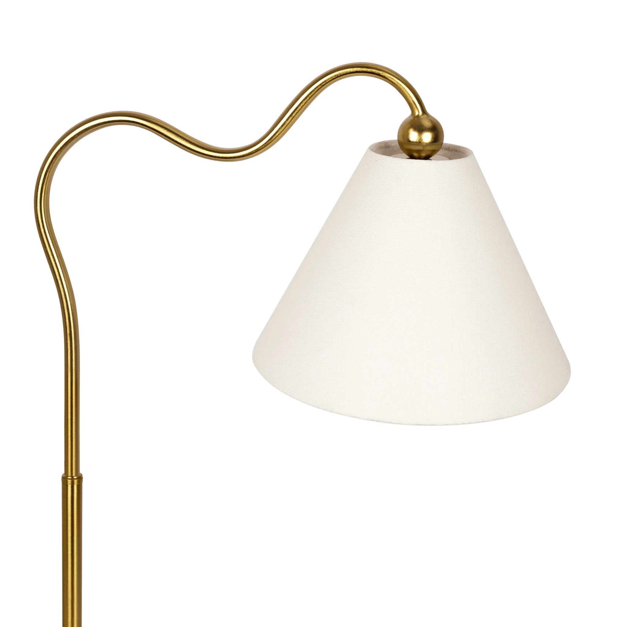 Ornate - Ring Base Curved Table Lamp With Triangle Drum Shade - Gold / White - Image 4