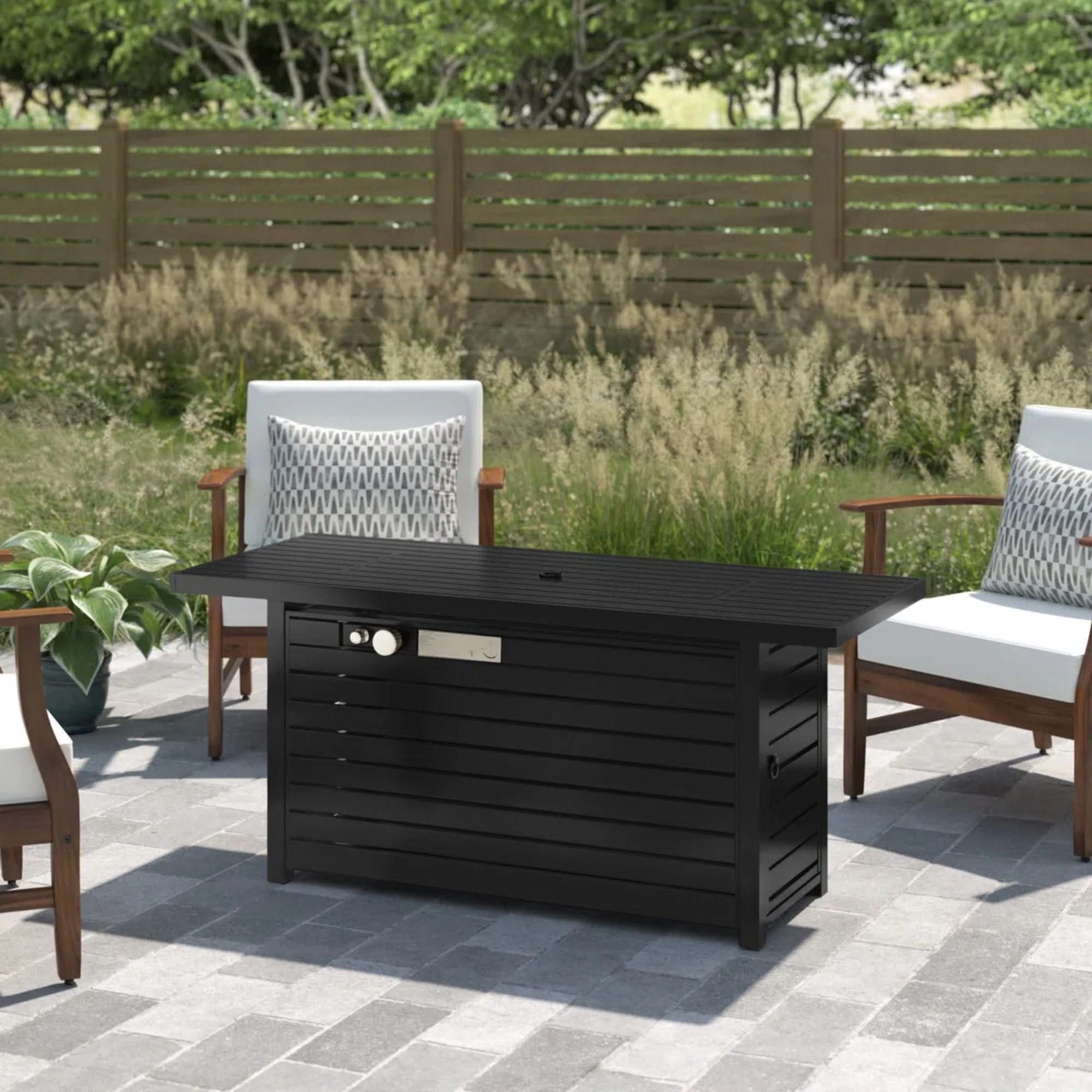 Outdoor Fire Pit Table & Lid - Black - Image 3