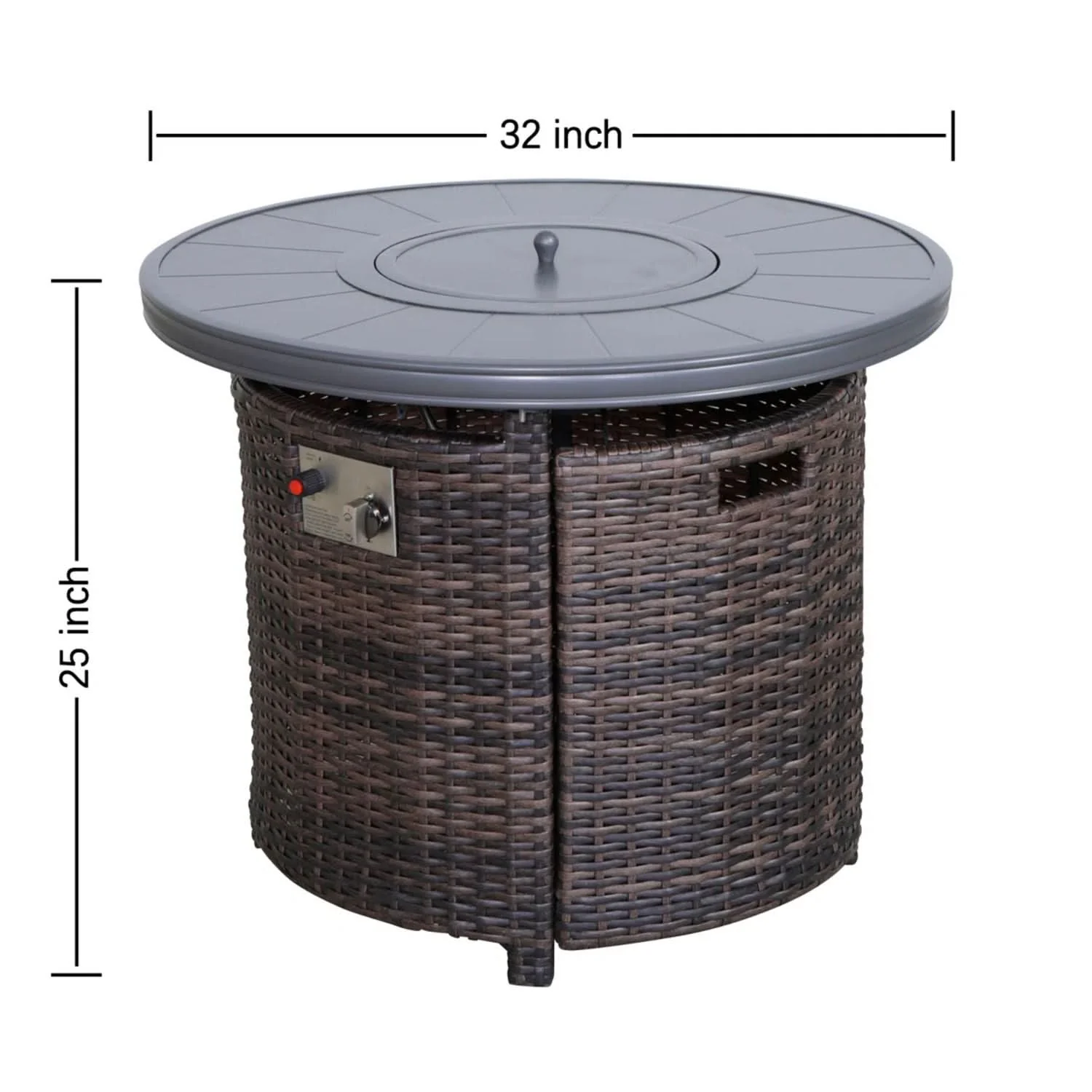 Outdoor Fire Pit Table With Lid - Espresso - Image 3