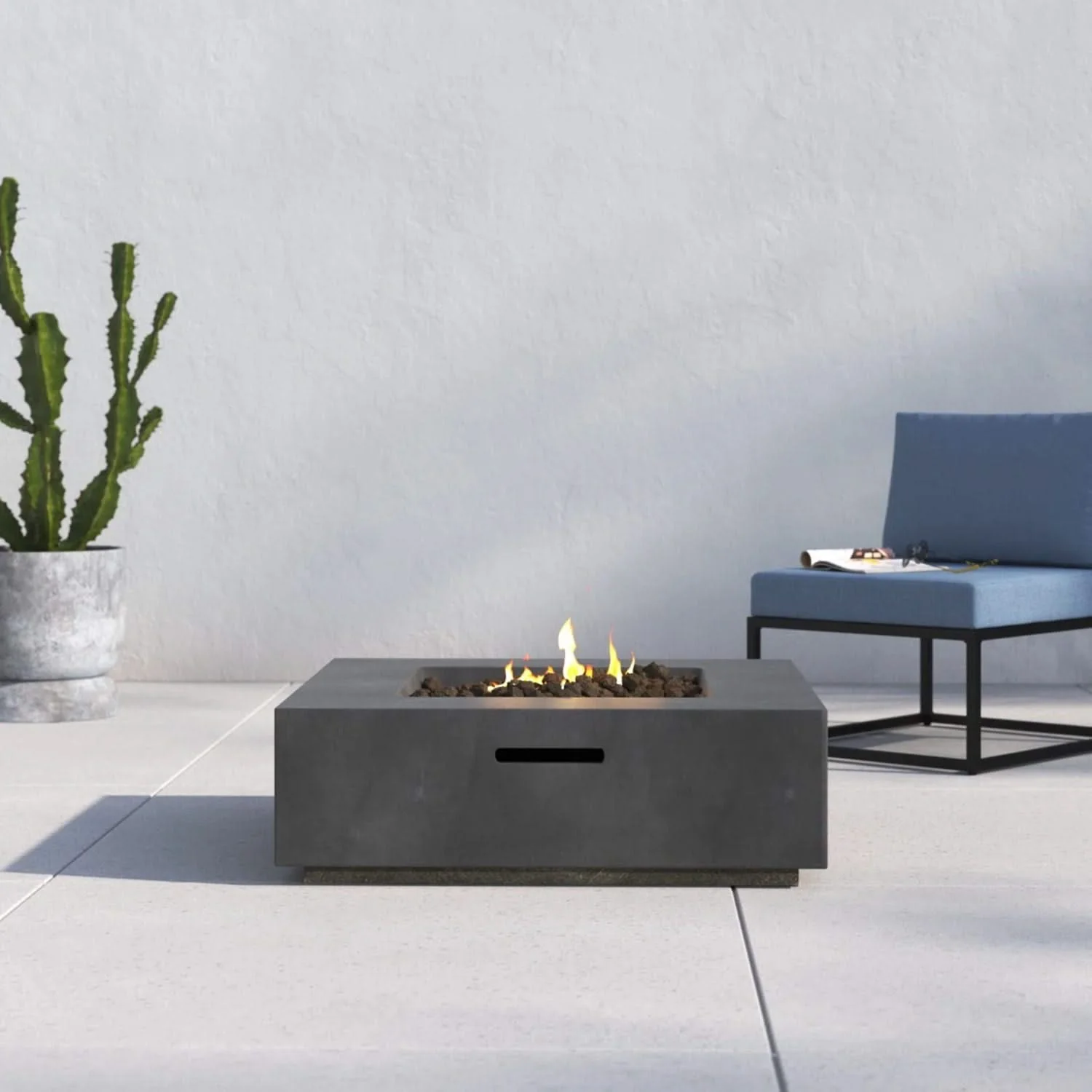 Outdoor Handcrafted Fire Pit Table - Charcoal - Image 2