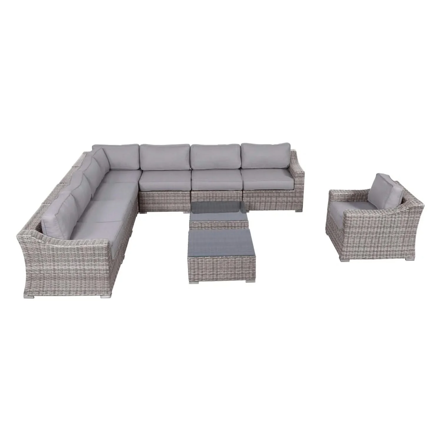Outdoor Wicker Conversation Set With Cushions, All Weather - Image 10