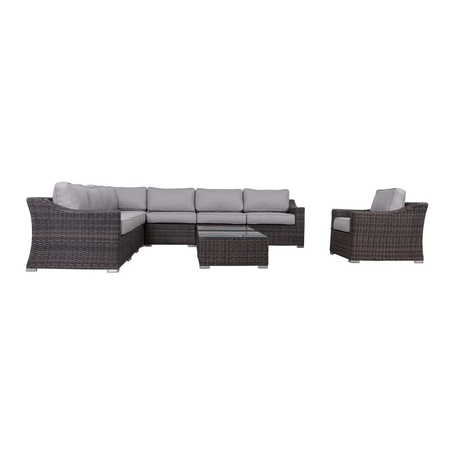 Outdoor Wicker Conversation Set With Cushions, All Weather - Image 19