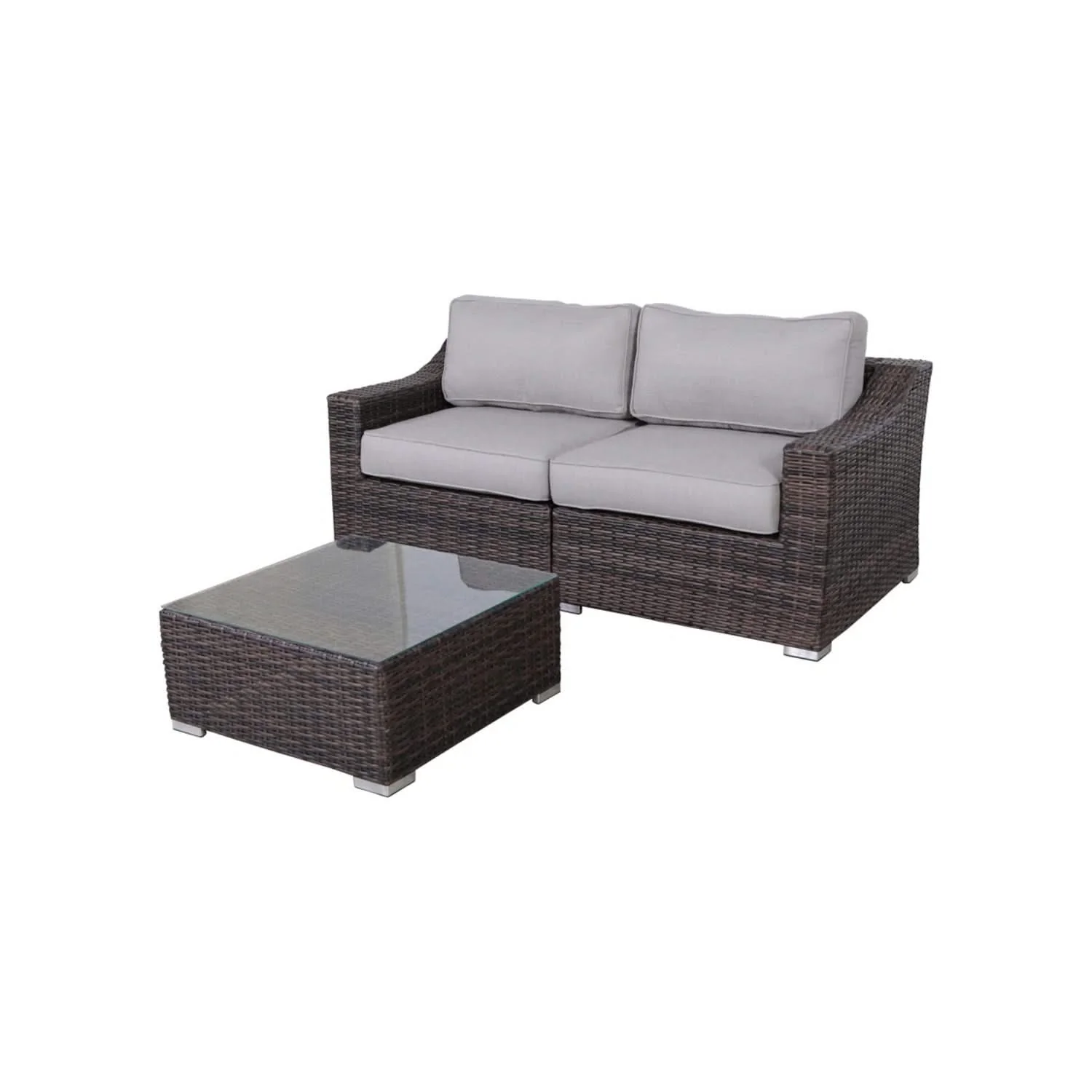 Outdoor Wicker Conversation Set With Cushions, All Weather - Image 26