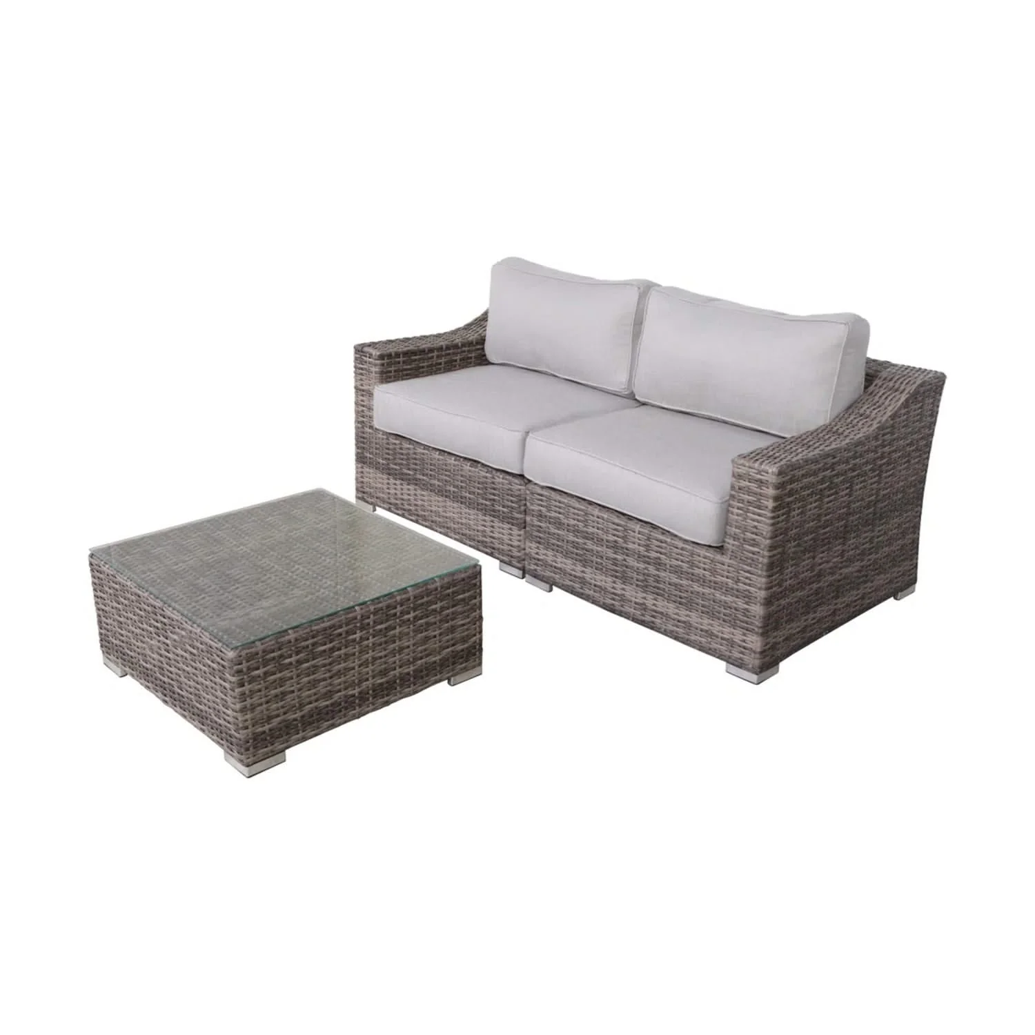 Outdoor Wicker Conversation Set With Cushions, All Weather - Image 28
