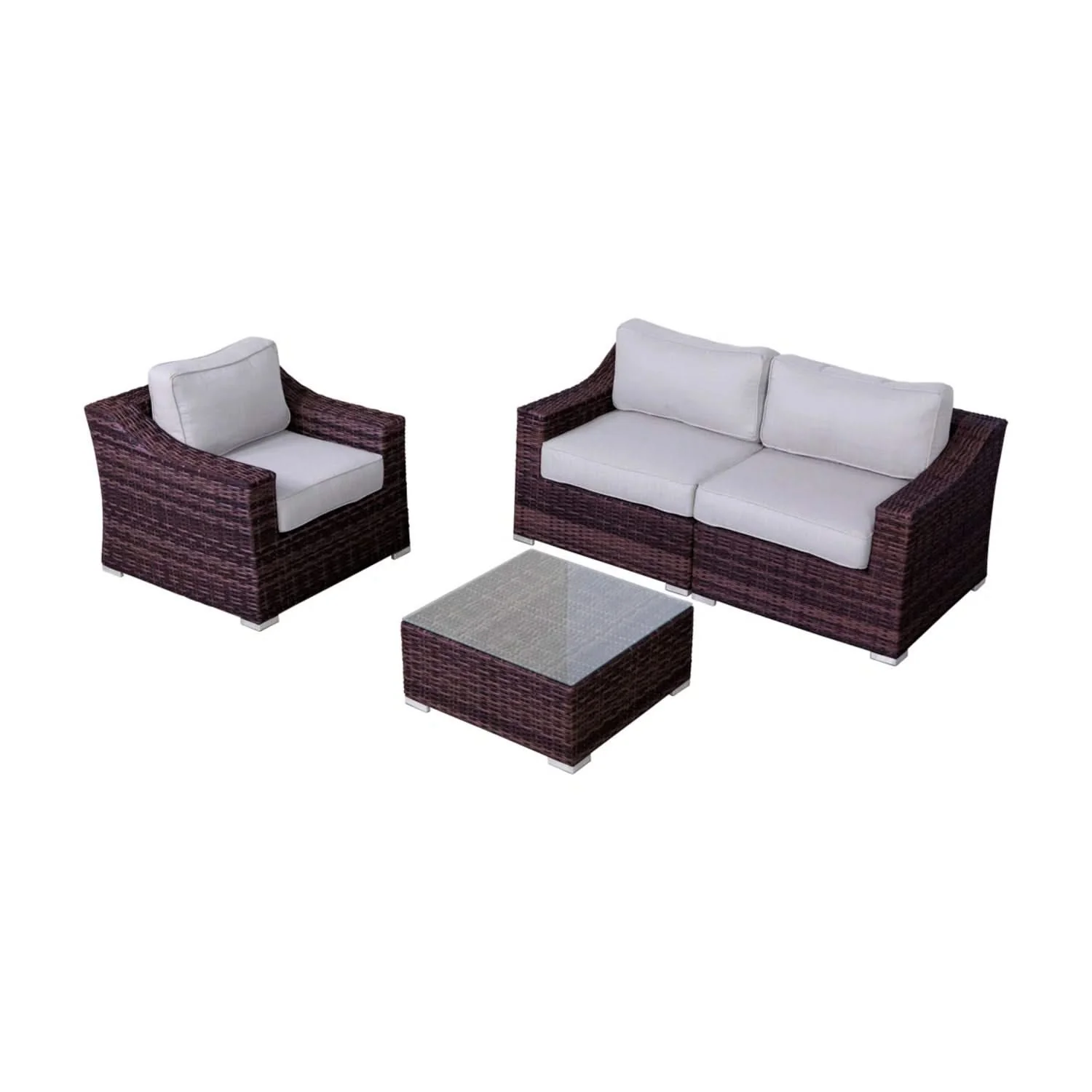 Outdoor Wicker Conversation Set With Cushions, All Weather - Image 29