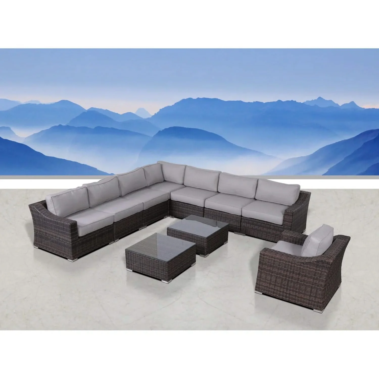 Outdoor Wicker Conversation Set With Cushions, All Weather - Image 37