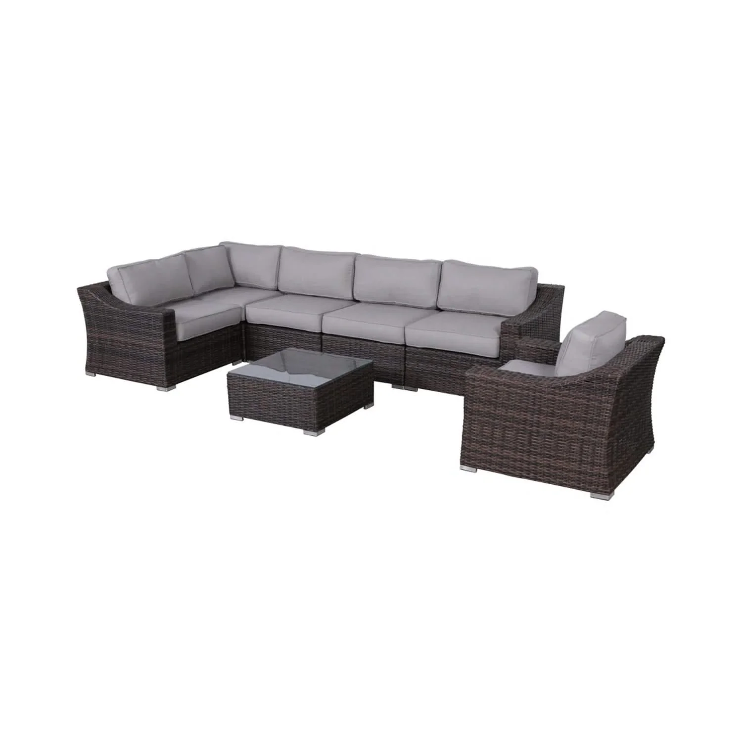 Outdoor Wicker Conversation Set With Cushions, All Weather - Image 38