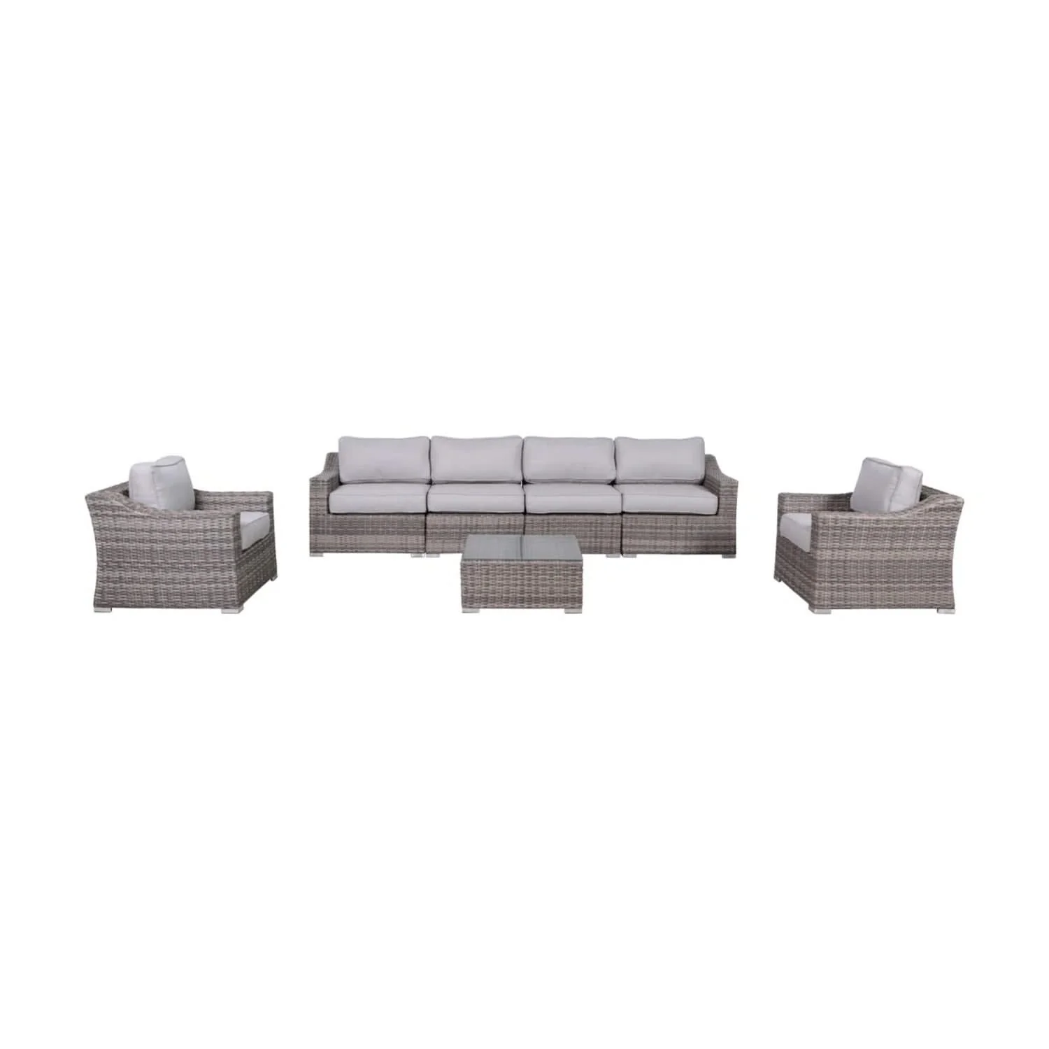 Outdoor Wicker Conversation Set With Cushions, All Weather - Image 39