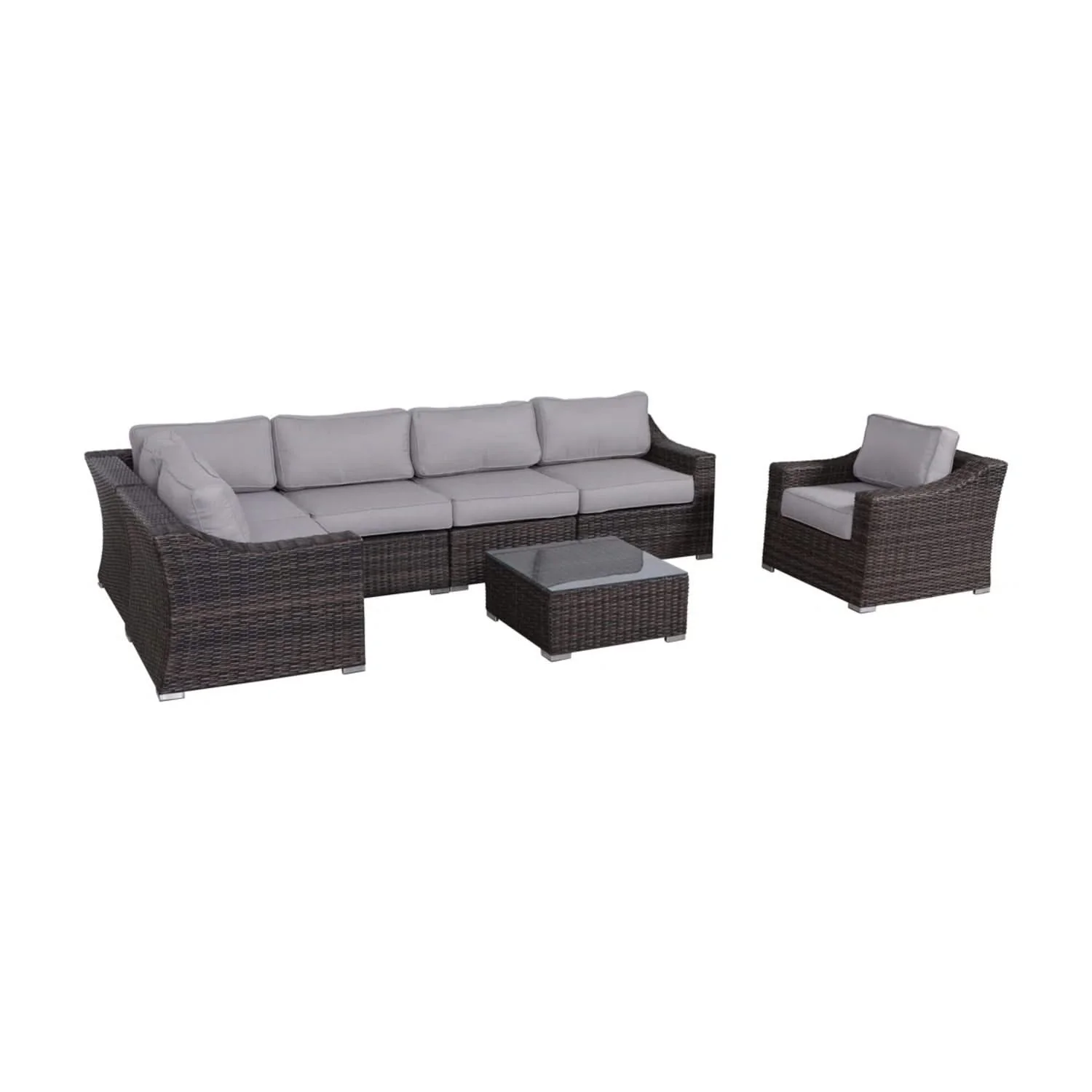 Outdoor Wicker Conversation Set With Cushions, All Weather - Image 4